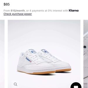 Reebok Club C White and Blue Sneakers